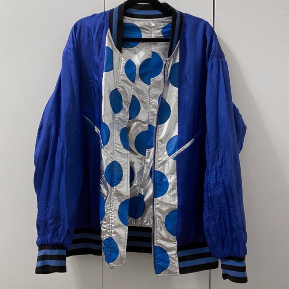 *SOLD* Marc Jacobs silver blue metallic bomber jacket - Picture 7 of 10